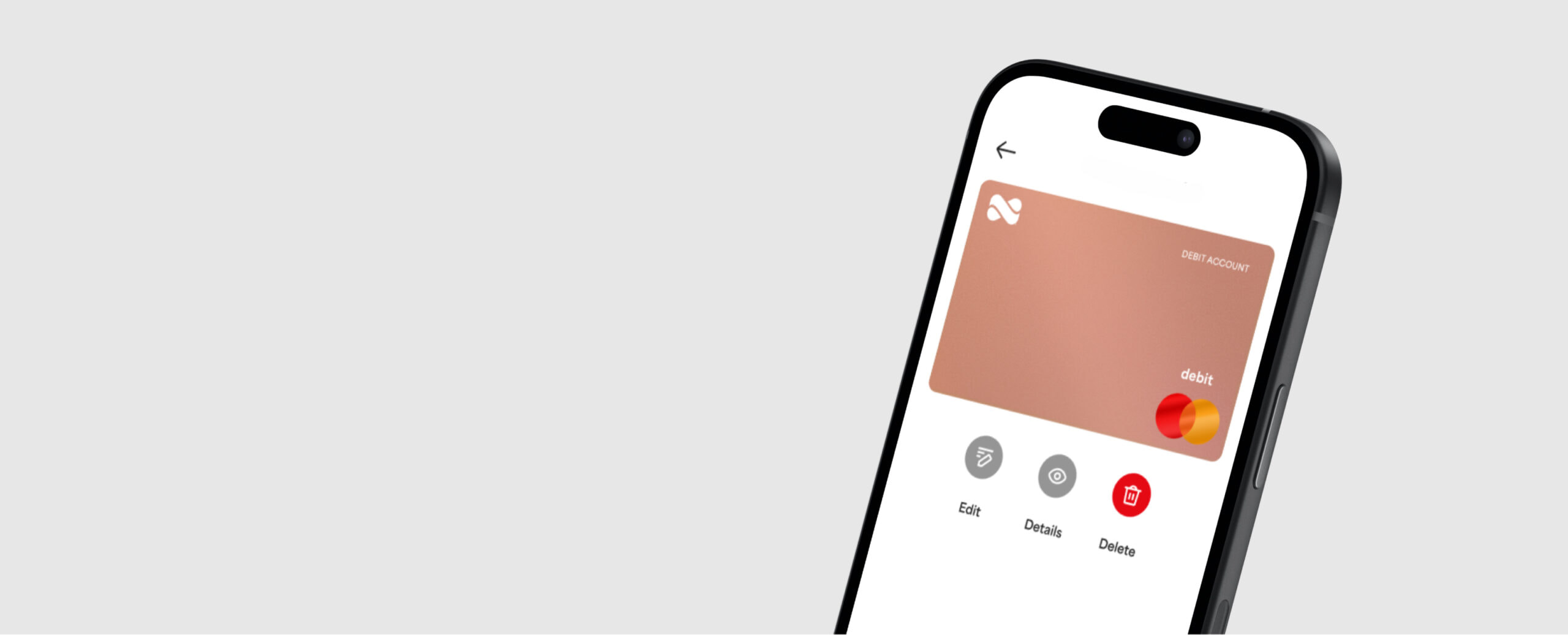 Netspend Rose colored debit Mastercard shown in the app