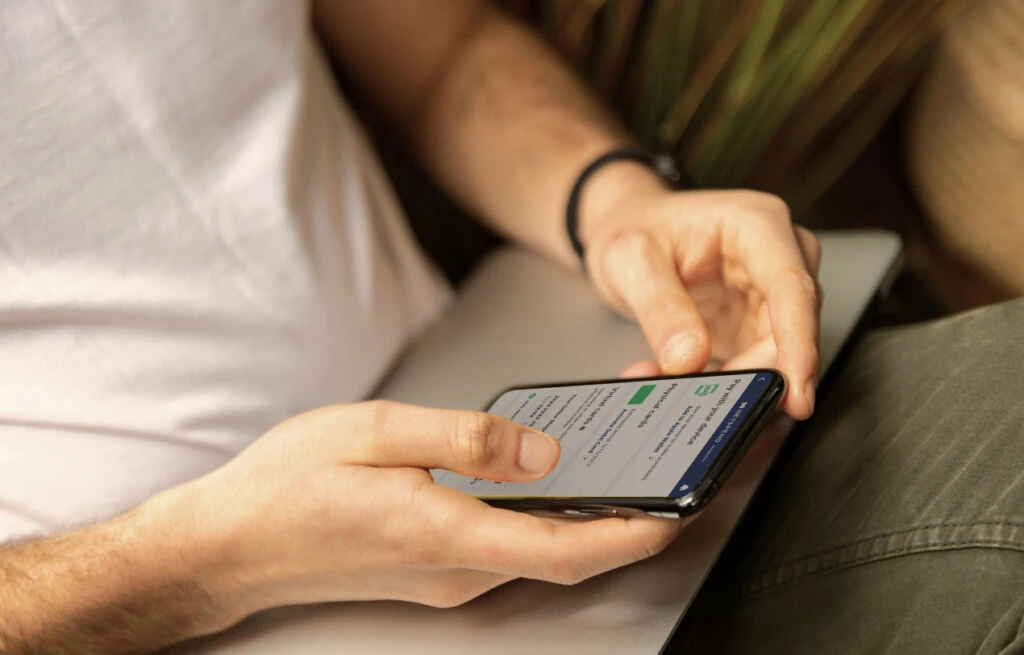 Someone using the Netspend app on their phone